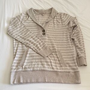 Banana Republic Taupe Striped Knit Top